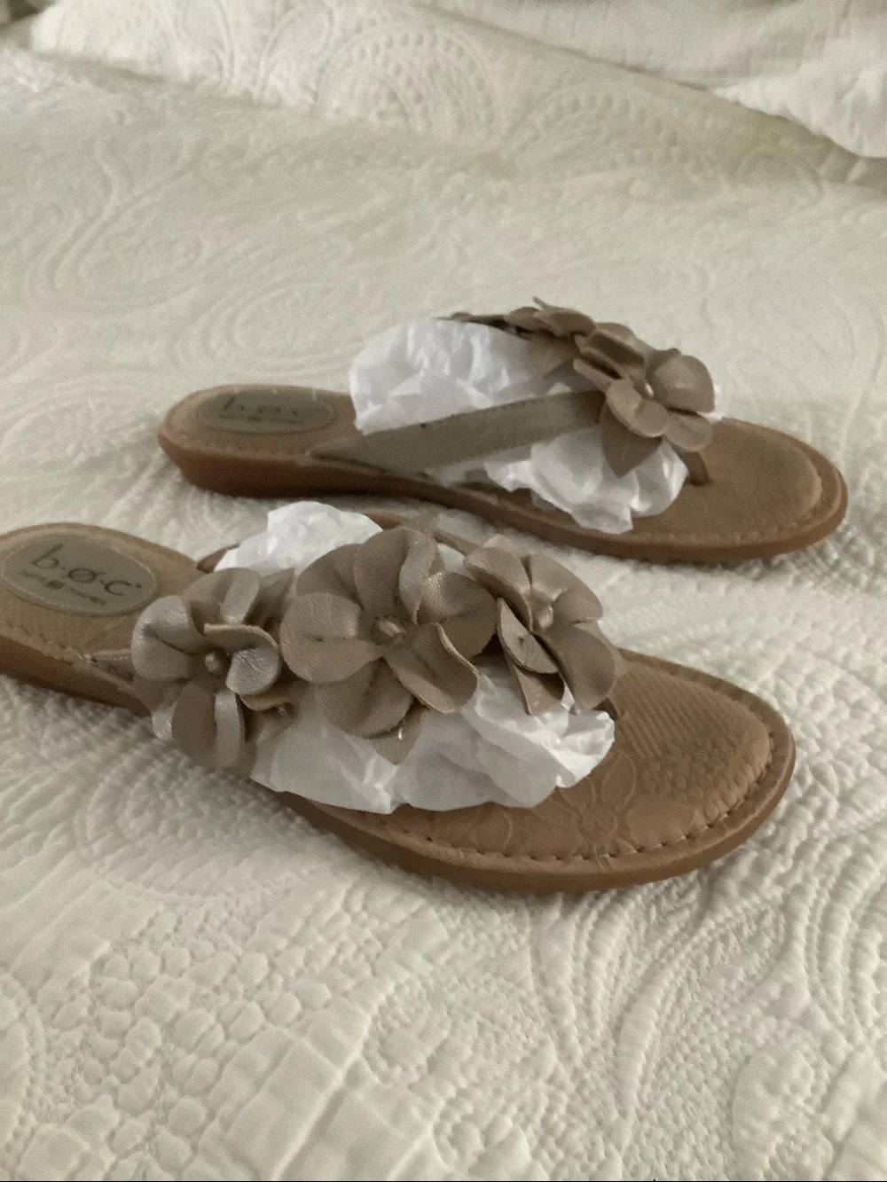 Metallic leather flip flops - Picture 3 of 3